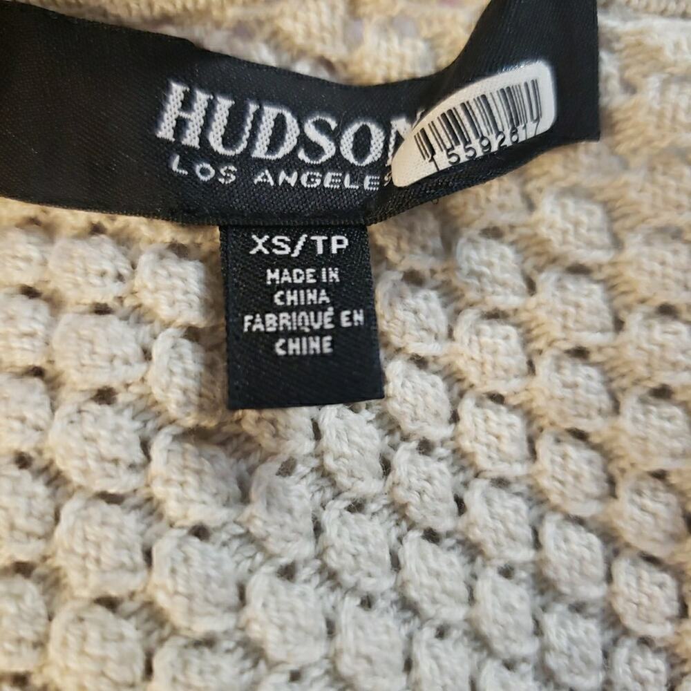 Hudson Los Angeles‎ XS Women Sweater Twisted Back Cream Reversible MSRP $165 - Picture 3 of 10